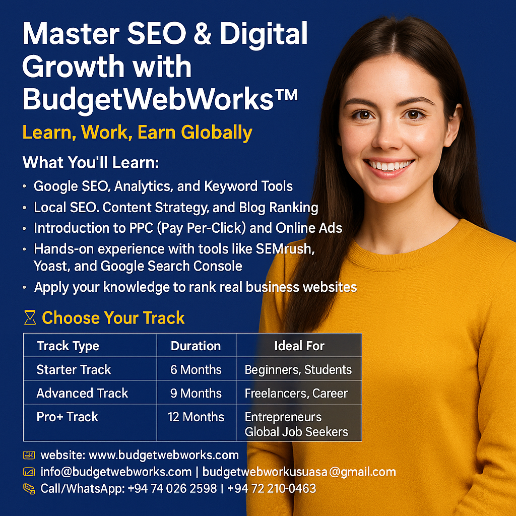 Master SEO & Digital Growth with BudgetWebWorks™ – Learn, Work, Earn Globally